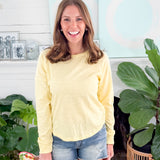 Mya Pale Yellow Raglan Curve Hem Tee Bobi