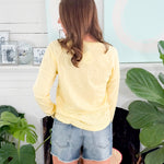 Mya Pale Yellow Raglan Curve Hem Tee Bobi