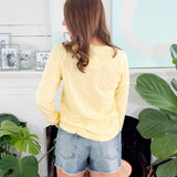 Mya Pale Yellow Raglan Curve Hem Tee Bobi