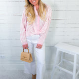 Mylo Pink + White Stripe Top