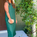 Myrtle Forest Gold Studded Maxi Dress Entro
