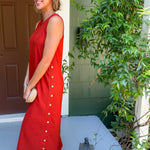 Myrtle Rust Gold Studded Maxi Dress Entro