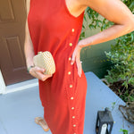 Myrtle Rust Gold Studded Maxi Dress Entro