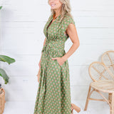 Xonnie Olive + Orange Floral Dress