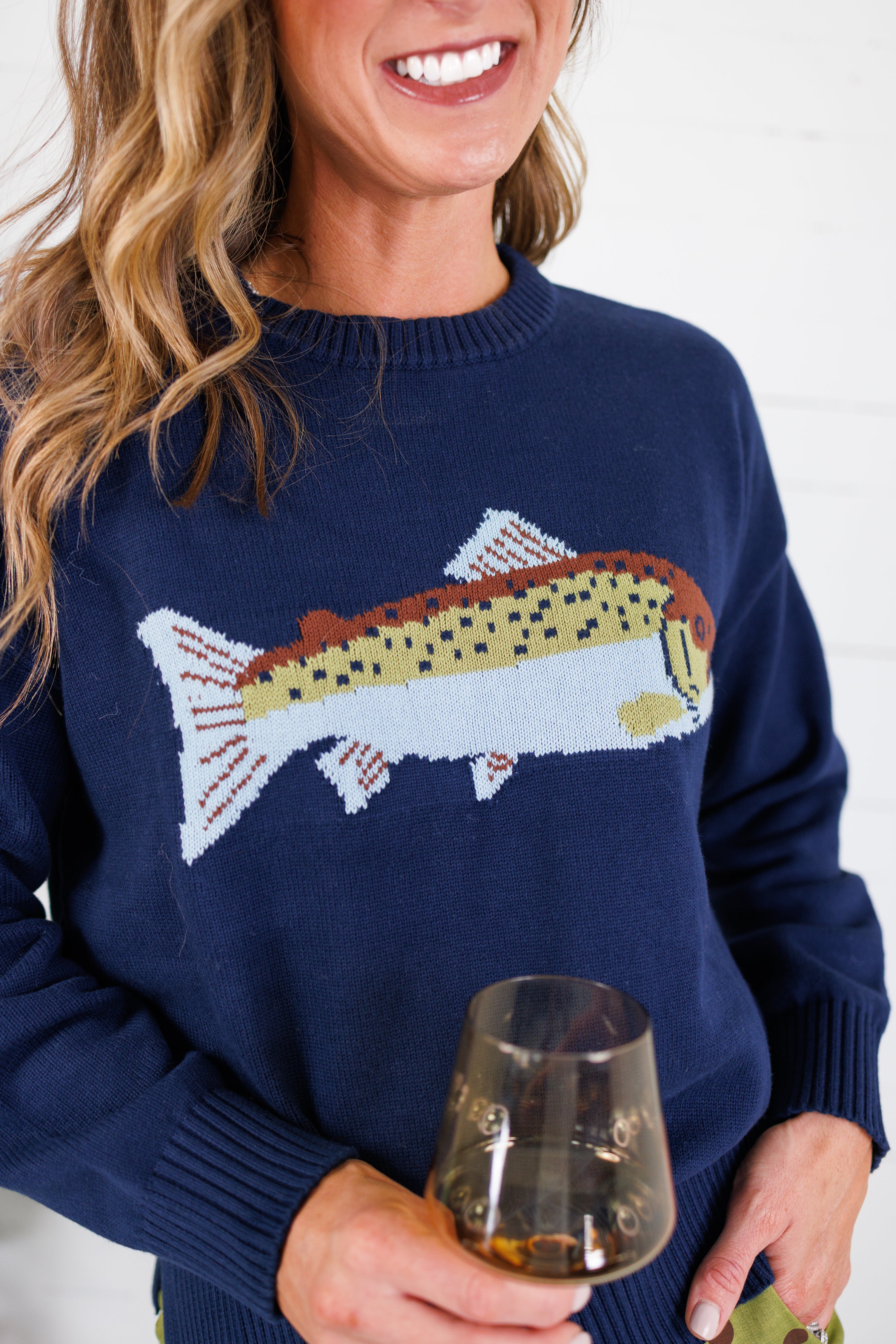 Nalls Navy Fish Sweater TCEC