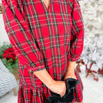 Naomi Red Plaid Mini Dress Mary Square