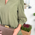 Naomi Vineyard Moss Corduroy Mini Dress Mary Square