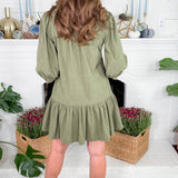 Naomi Vineyard Moss Corduroy Mini Dress Mary Square