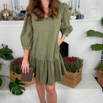 Naomi Vineyard Moss Corduroy Mini Dress Mary Square