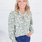 Naomi Painted Trillium Olive Top Mary Square