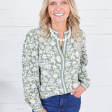Naomi Painted Trillium Olive Top Mary Square
