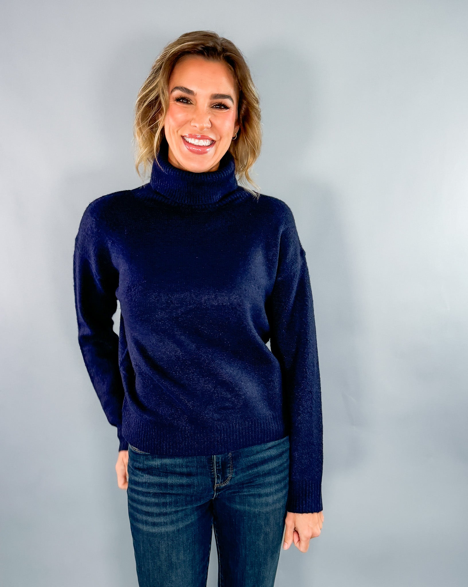 Nation Navy Turtleneck Sweater Molly Bracken