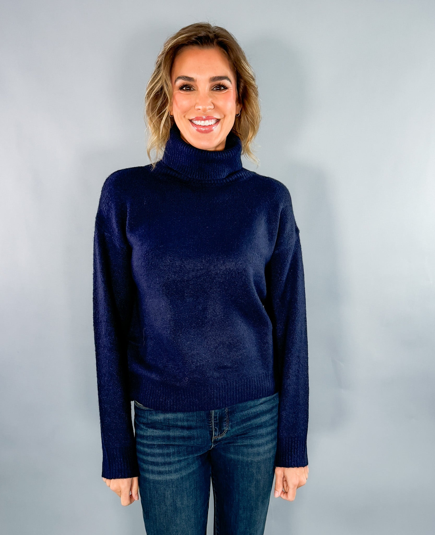 Nation Navy Turtleneck Sweater Molly Bracken