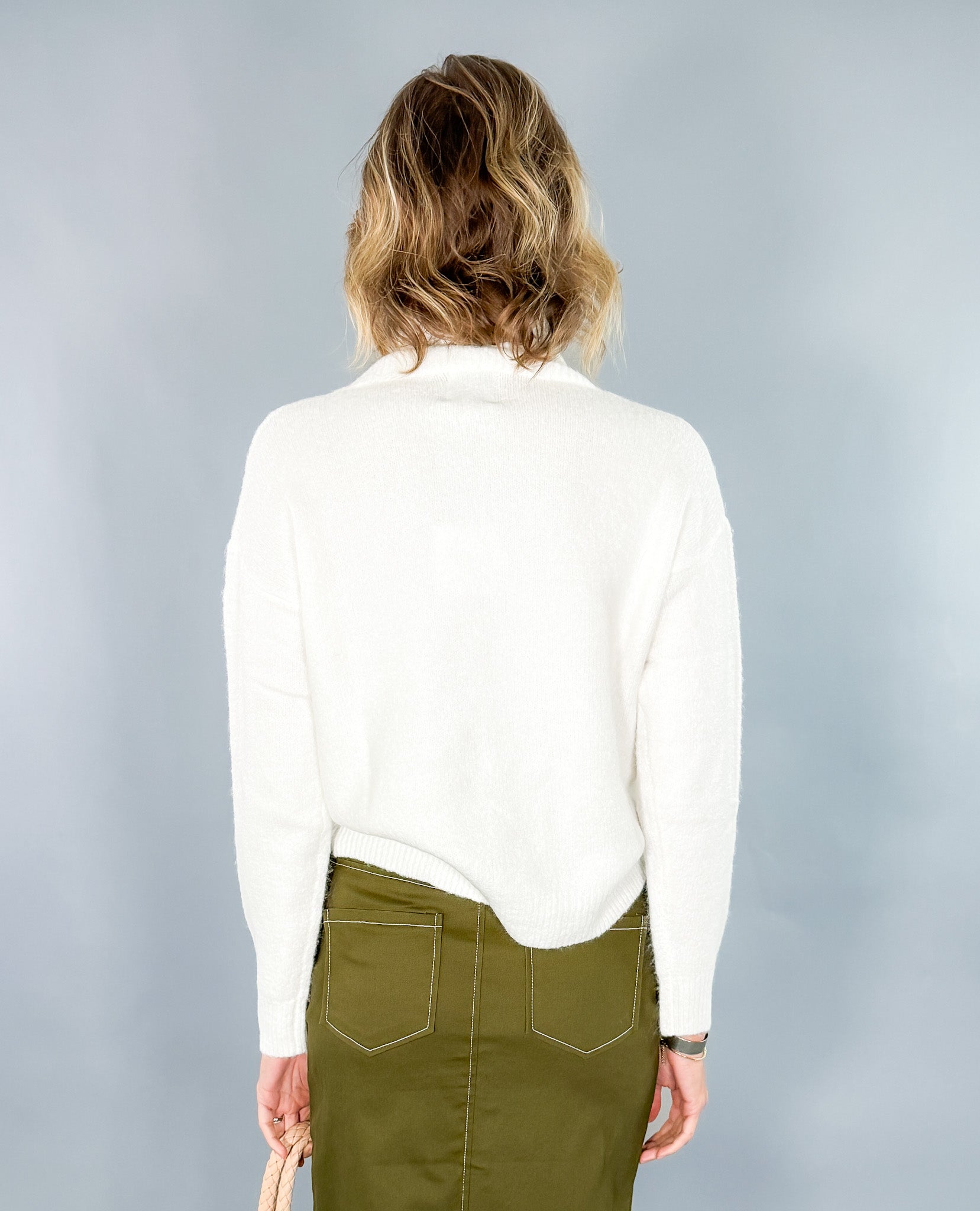 Nation White Turtleneck Sweater Molly Bracken