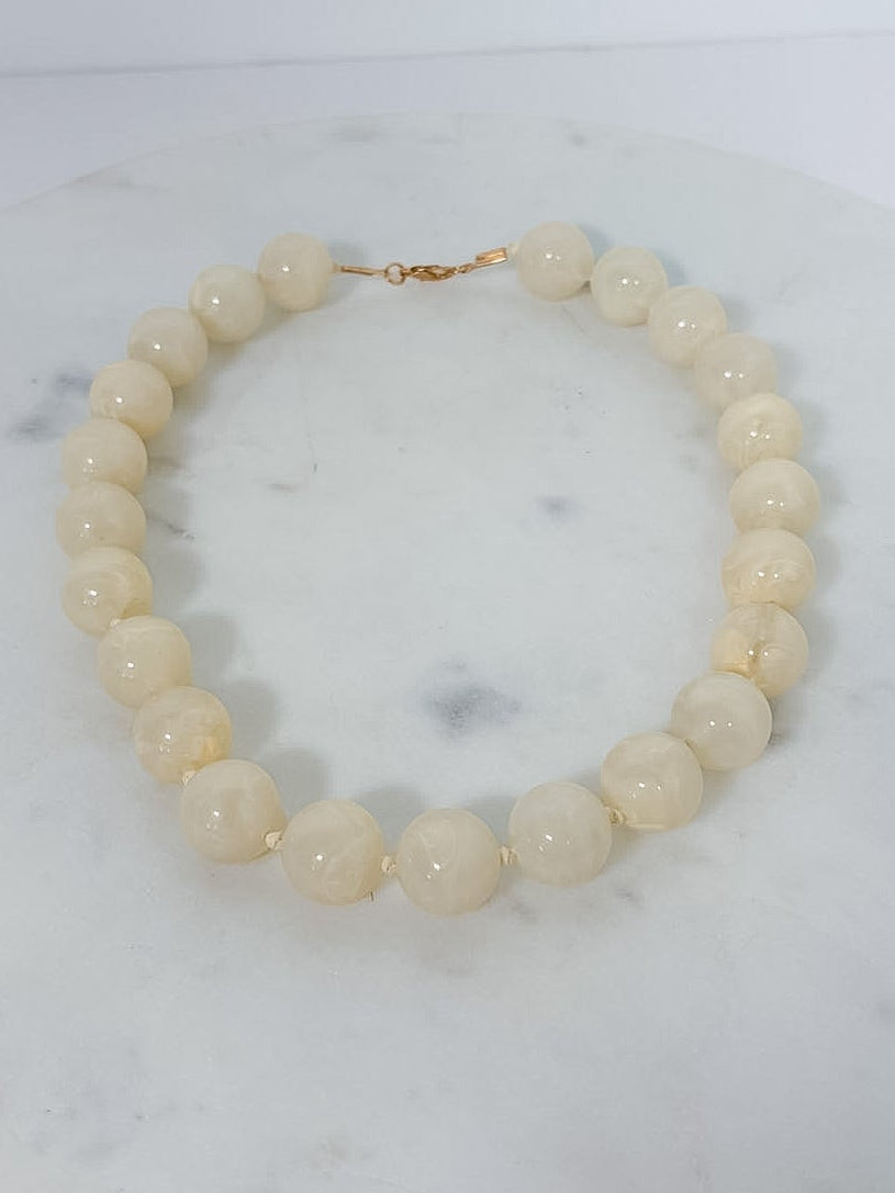 Natural Cream Stone Agate Necklace