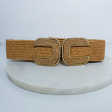 Natural Raffia Stretch Belt