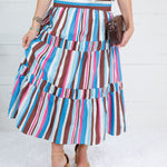 Neapolitan Stripe Tiered Maxi Skirt TCEC