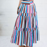 Neapolitan Stripe Tiered Maxi Skirt TCEC