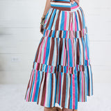 Neapolitan Stripe Tiered Maxi Skirt TCEC