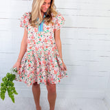 Nell Orange Sherbet Floral Mini Dress Entro