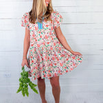 Nell Orange Sherbet Floral Mini Dress Entro