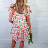 Nell Orange Sherbet Floral Mini Dress Entro
