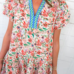 Nell Orange Sherbet Floral Mini Dress Entro