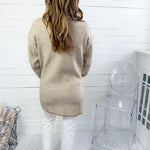Nelson Cream + Sand Diagonal Stripe Knit Coat FATE