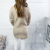 Nelson Cream + Sand Diagonal Stripe Knit Coat FATE