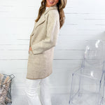 Nelson Cream + Sand Diagonal Stripe Knit Coat FATE