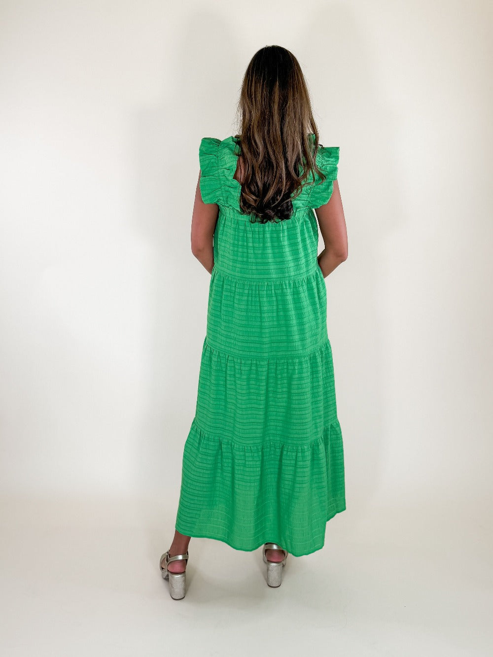 Nelson_Green_Textured_Green_Maxi_Dress