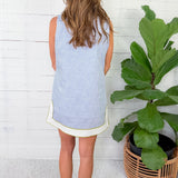 Neptune Blue Bias Stripe Shift Dress THML