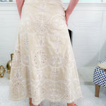 Neva Cobbleston Eyelet Maxi Skirt SEDGE