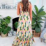 Neville Sunrise Print Tie Strap Sun Dress THML