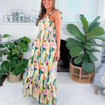 Neville Sunrise Print Tie Strap Sun Dress THML