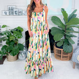 Neville Sunrise Print Tie Strap Sun Dress THML