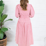 Neville Red Striped Maxi Shirt Dress Entro