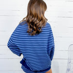 Nicholas Navy + Storm Striped Oversized Knit Top Day and Moon
