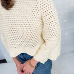 Nina Coconut Milk Crochet Sweater Elizabeth James the Label