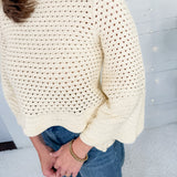 Nina Coconut Milk Crochet Sweater Elizabeth James the Label