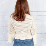 Nina Coconut Milk Crochet Sweater Elizabeth James the Label