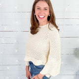 Nina Coconut Milk Crochet Sweater Elizabeth James the Label