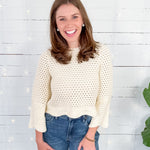 Nina Coconut Milk Crochet Sweater Elizabeth James the Label