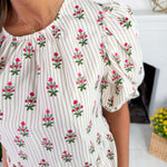 Nina Tan Cottage Stripes Top Mary Square