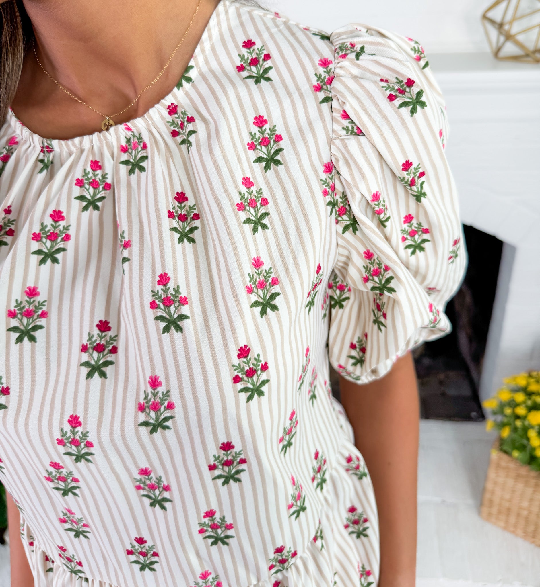 Nina Tan Cottage Stripes Top Mary Square