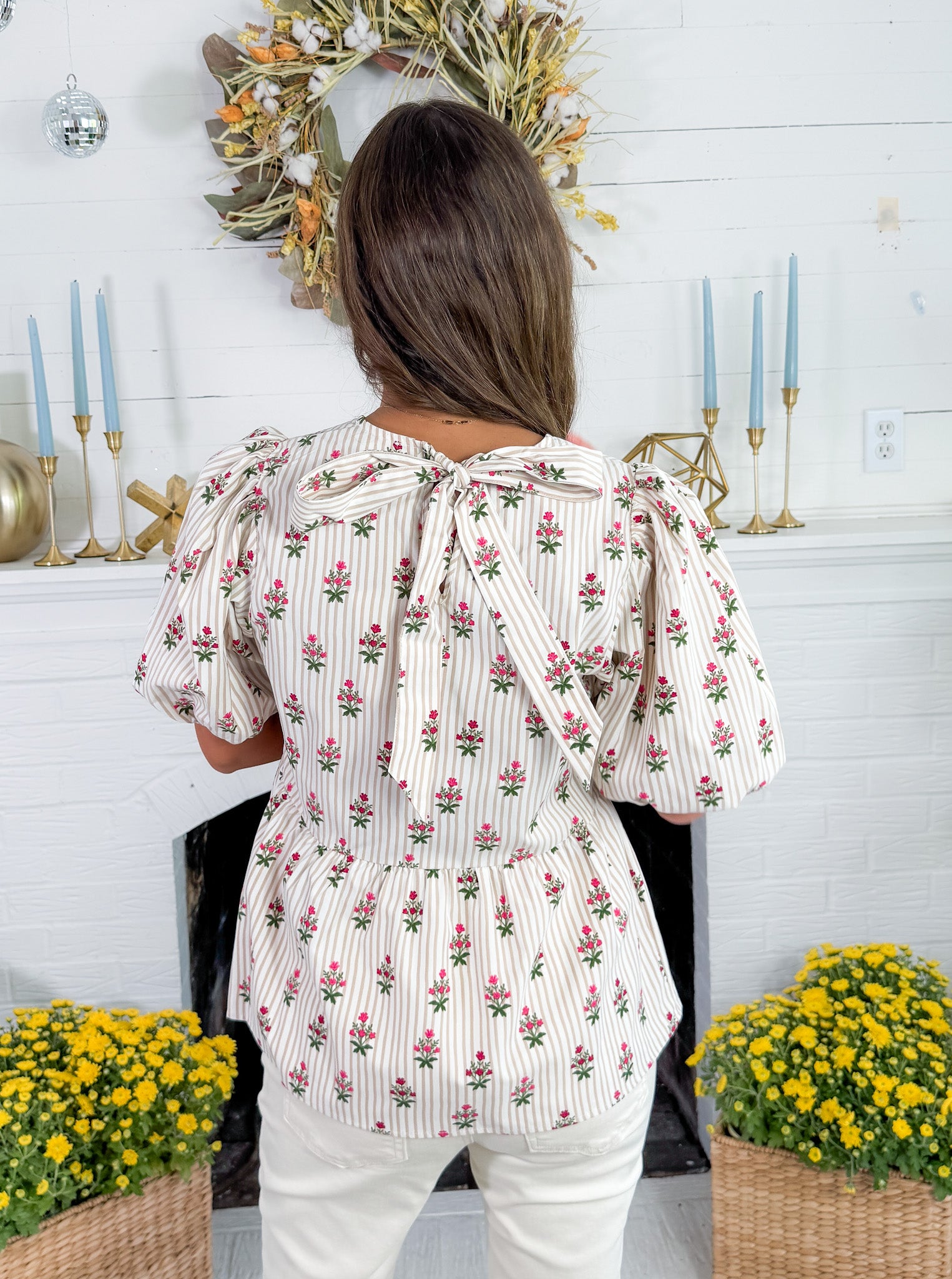 Nina Tan Cottage Stripes Top Mary Square