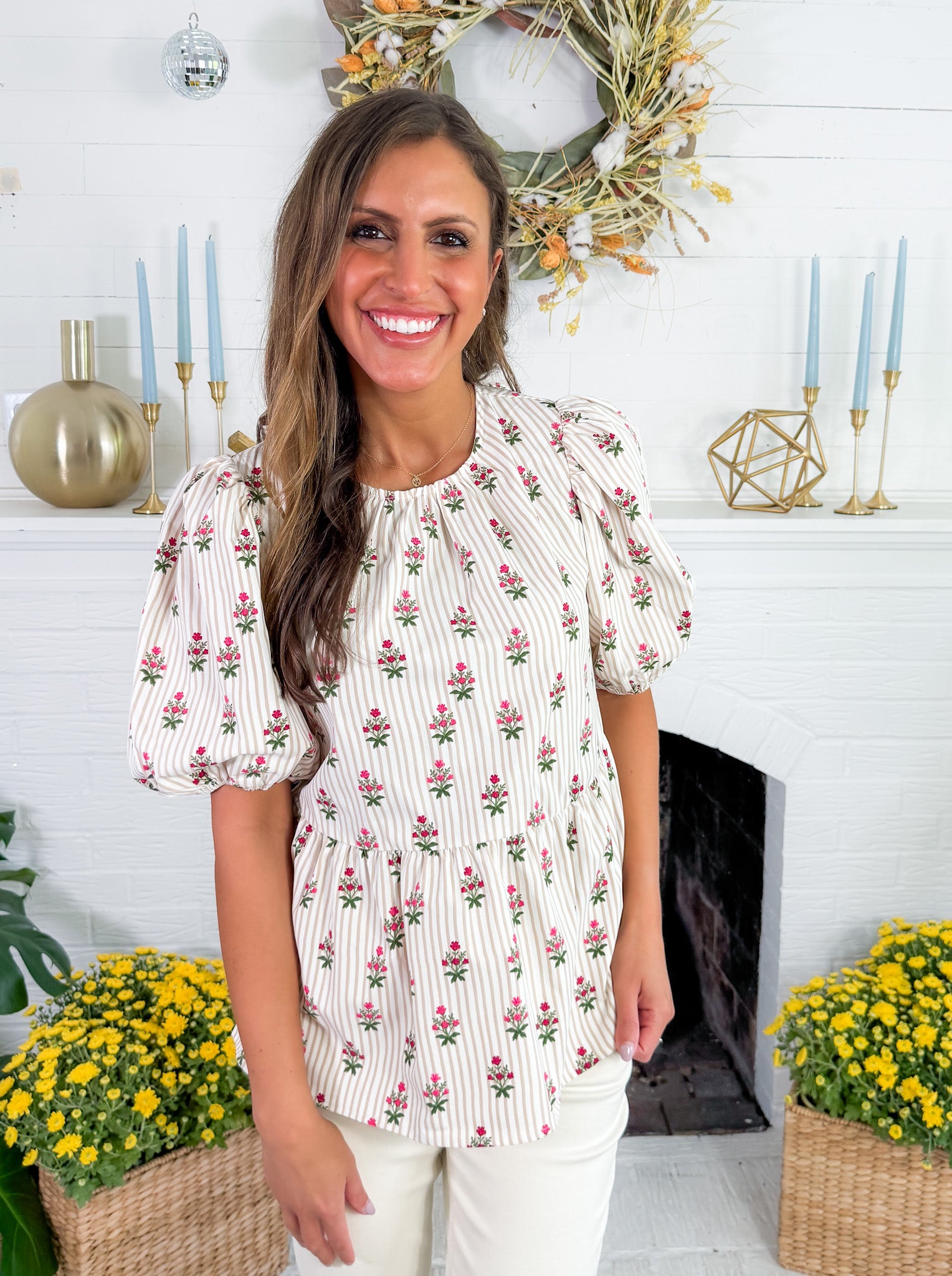 Nina Tan Cottage Stripes Top Mary Square