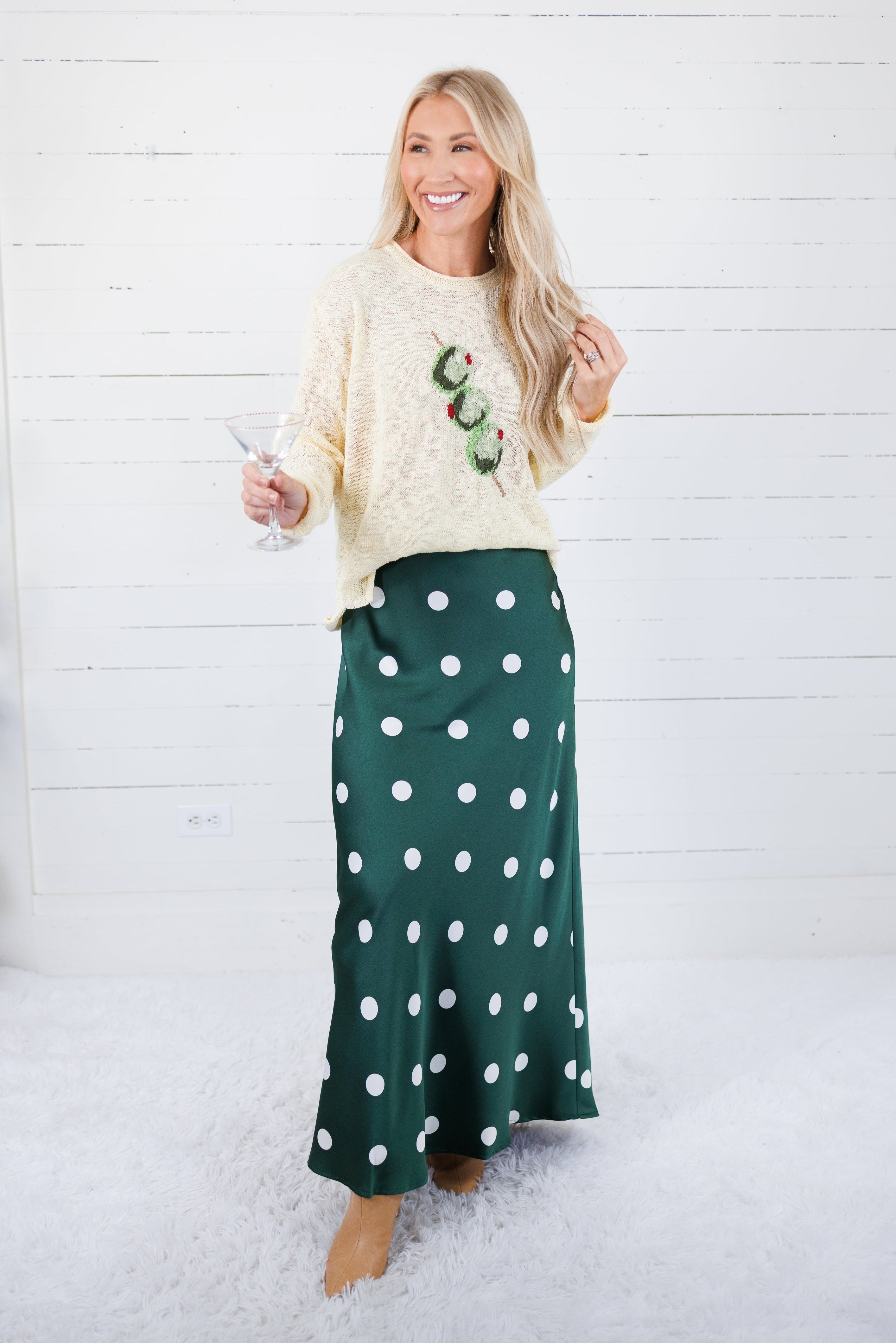 Noel Green Dot Skirt Sunday Edition