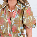 Nola Cinnamon Brown Floral Maxi Dress Entro