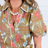 Nola Cinnamon Brown Floral Maxi Dress Entro